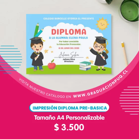 Diploma personalizado de Pre-Básica